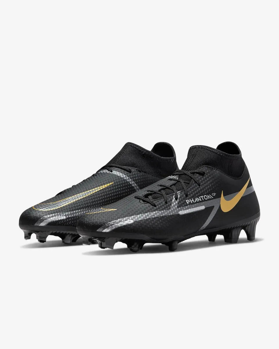 Nike Phantom GT2 Academy DF FG - Black-Dark Grey-Gold
