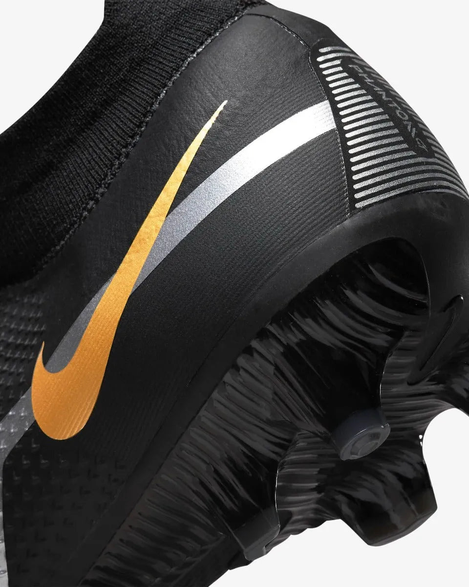 Nike Phantom GT2 Pro DF FG - Black-Dark Grey-Gold Soccer Cleats