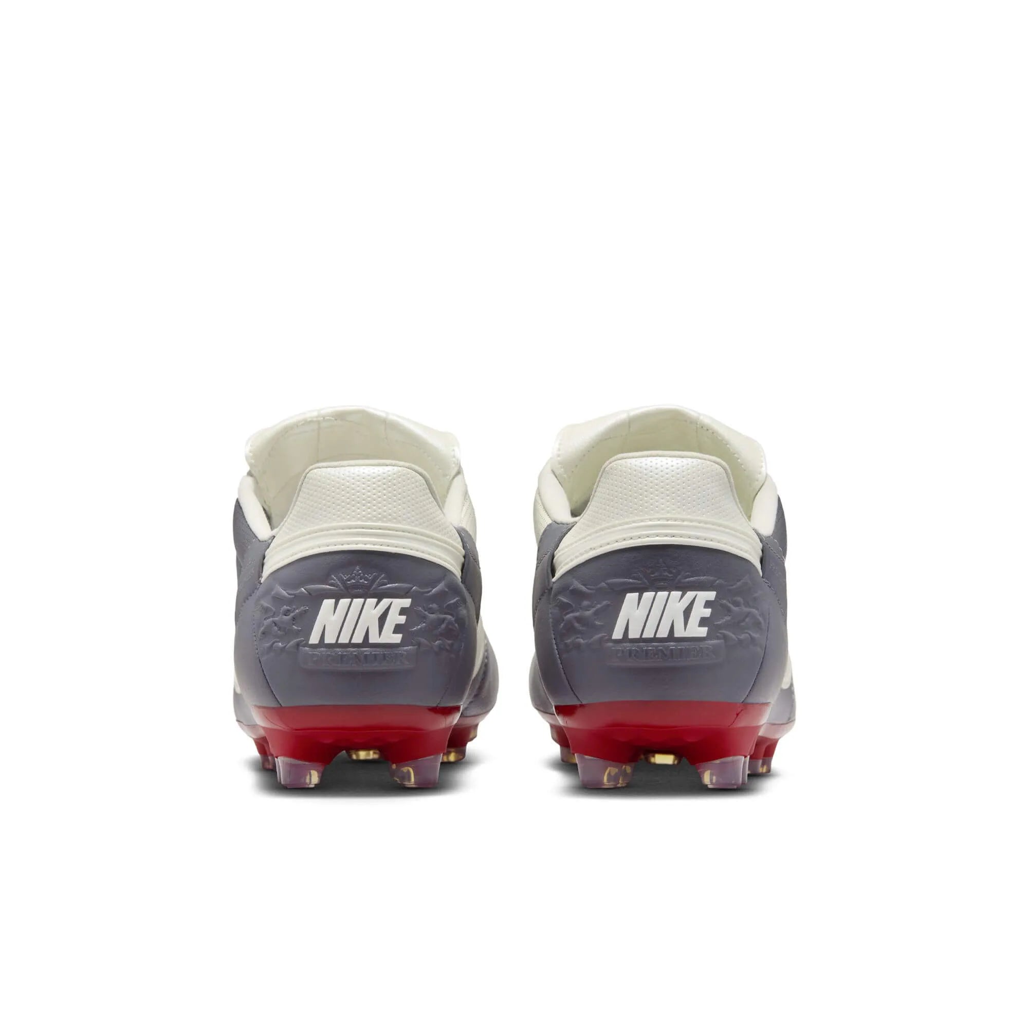 Nike Premier III Firm Ground Soccer Cleats Light Graphite/Varsity Red/Metallic Summit White (Pair - Back)
