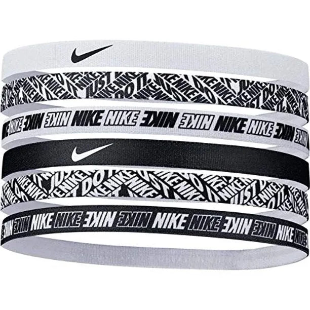 Nike Printed 6 PK Hairbands -White-Black (Main)