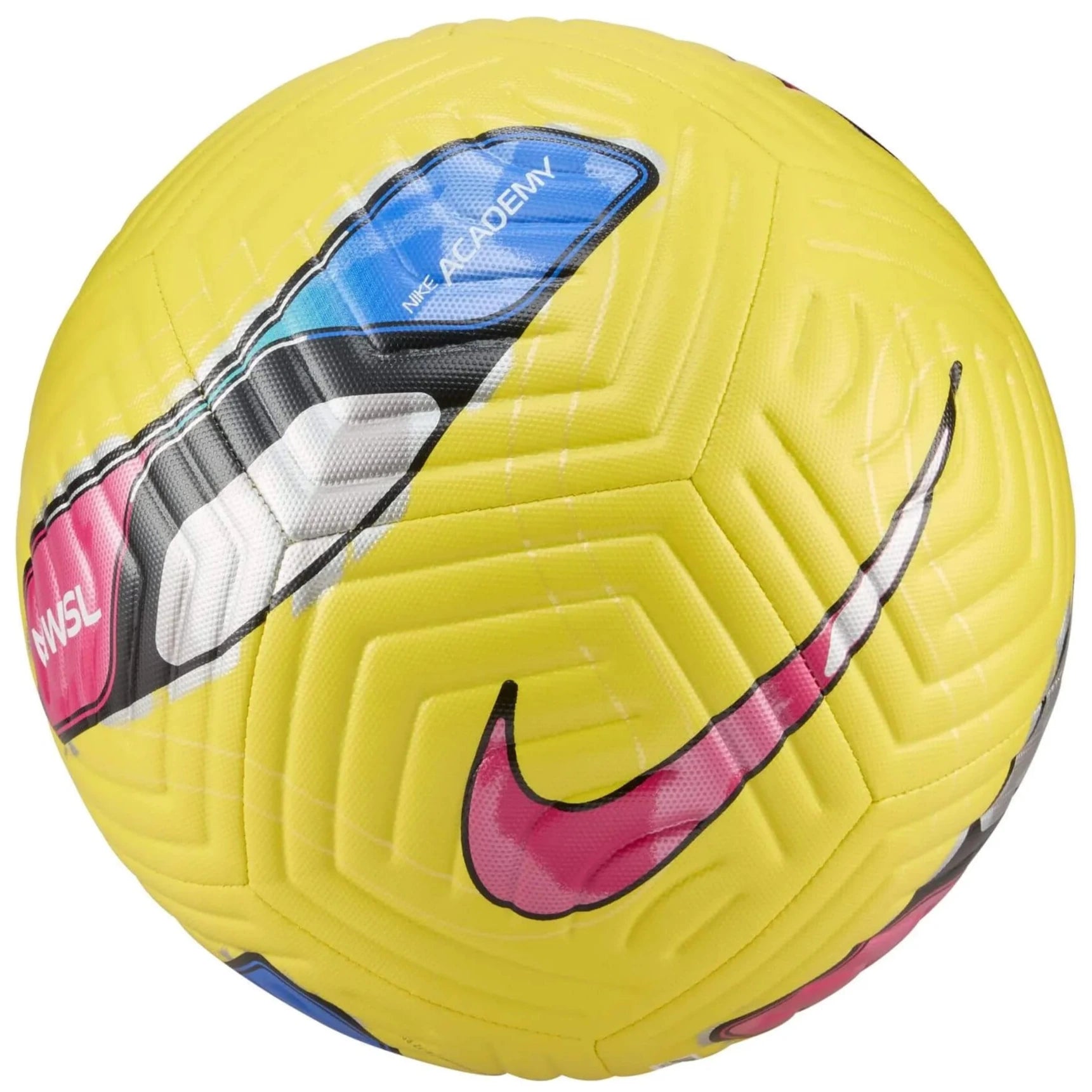 Nike SP25 NWSL Academy Ball Yellow-Blue-Magenta-Magenta (Front)
