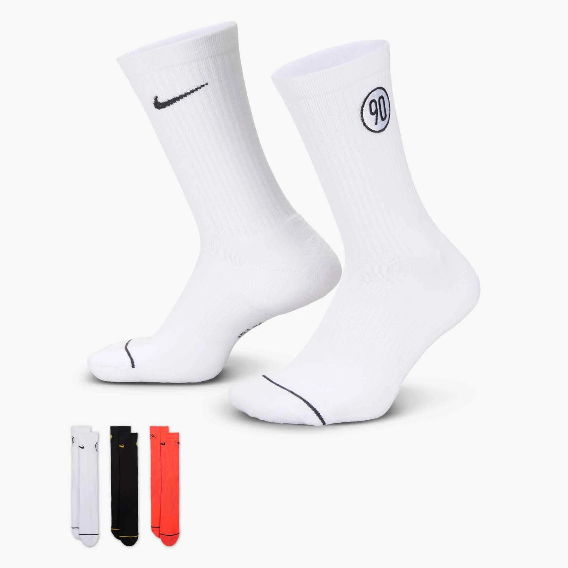Nike Total 90 Cushioned Crew Socks (3 Pairs) (Pair - Lateral)