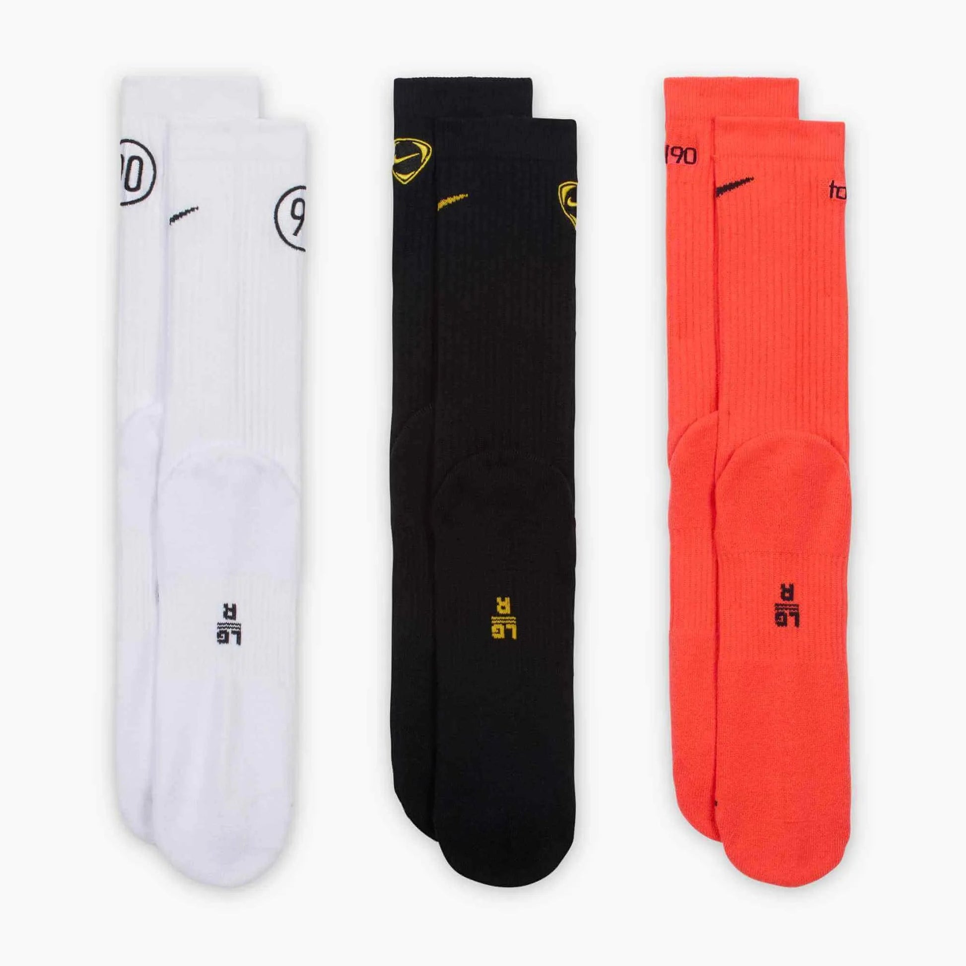 Nike Total 90 Cushioned Crew Socks (3 Pairs) (Pairs - Back)