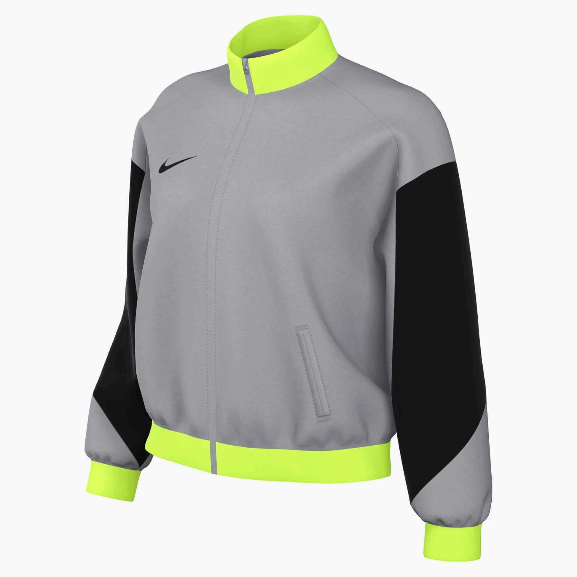 Nike Women's Academy Pro 24 Track Jacket Grey-Volt (Front)