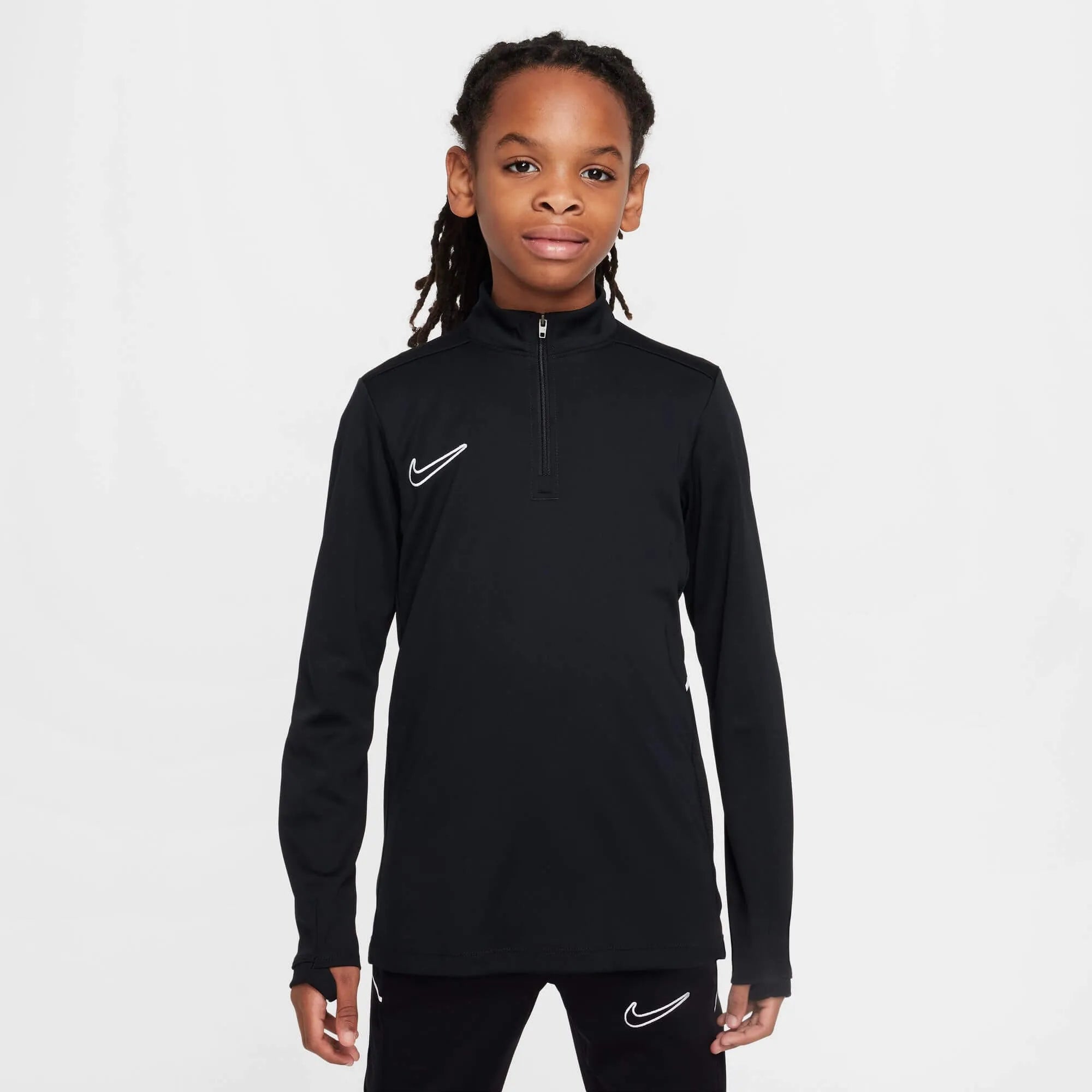 Nike Youth DF Academy 25 Drill Top Black (Model - Front)