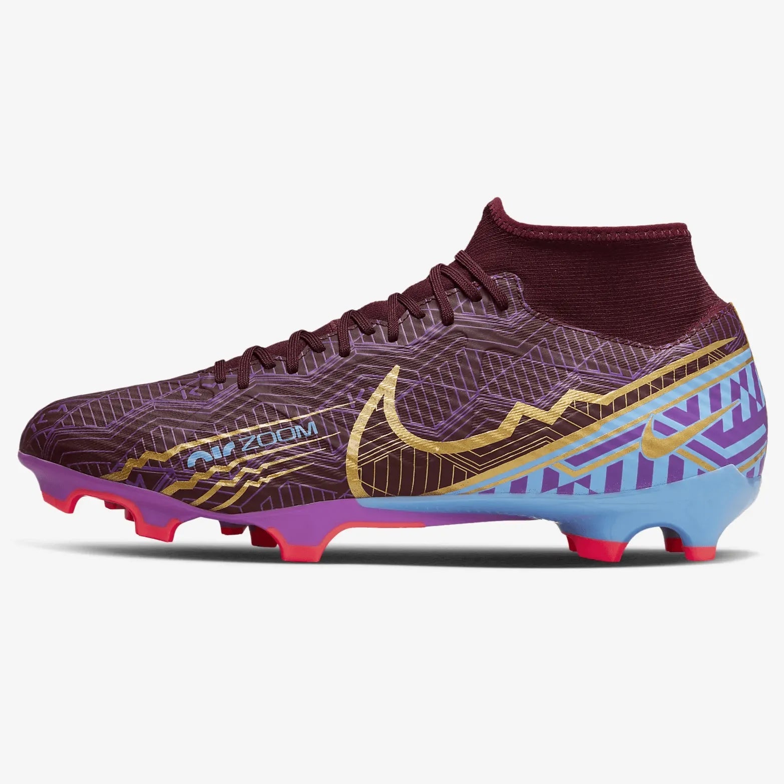 Nike Zoom Superfly 9 Academy KM FG-MG - Dark Beetroot-Gold