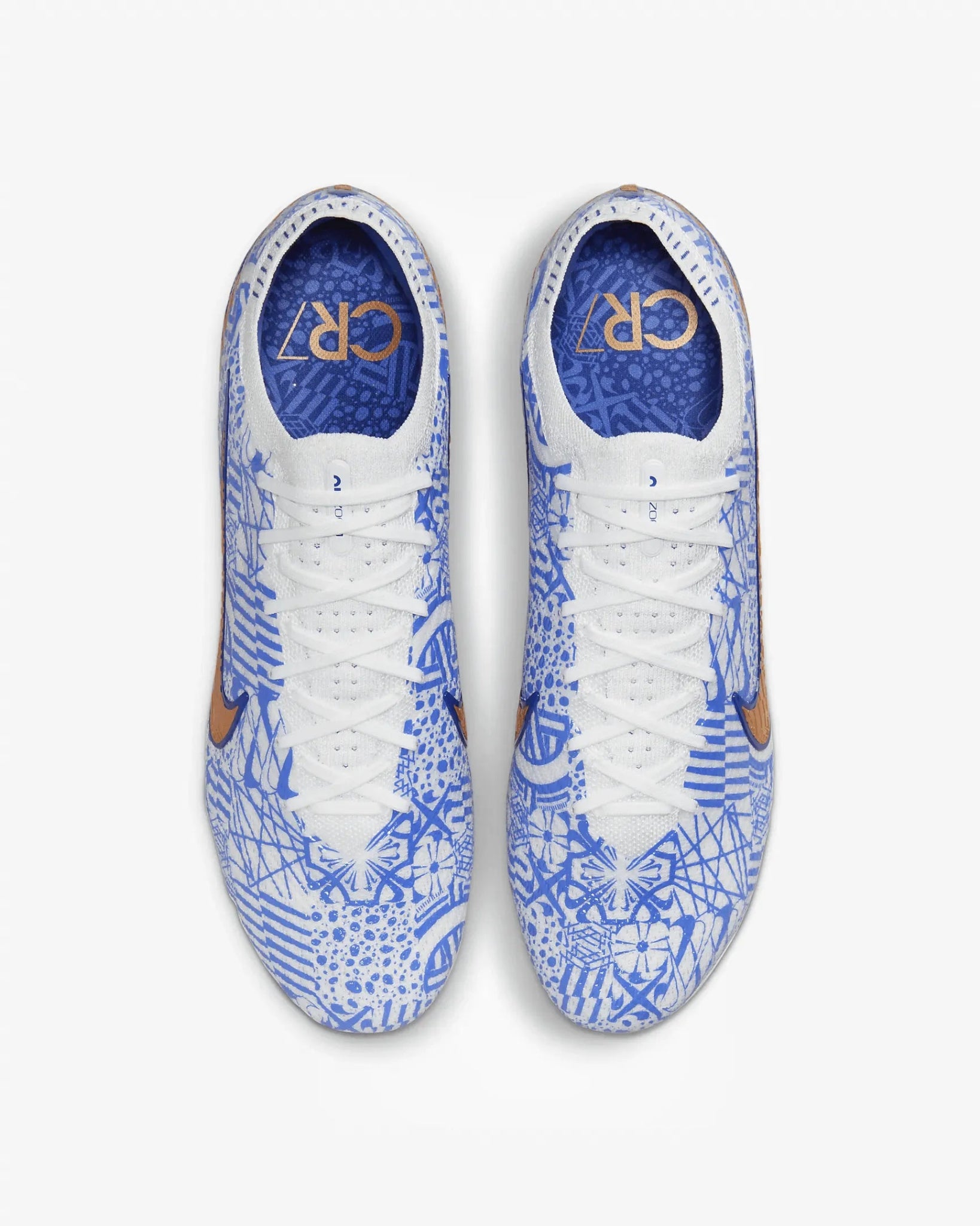 Nike Zoom Vapor 15 Elite CR7 FG - White-Metallic Copper (Pair - Top)