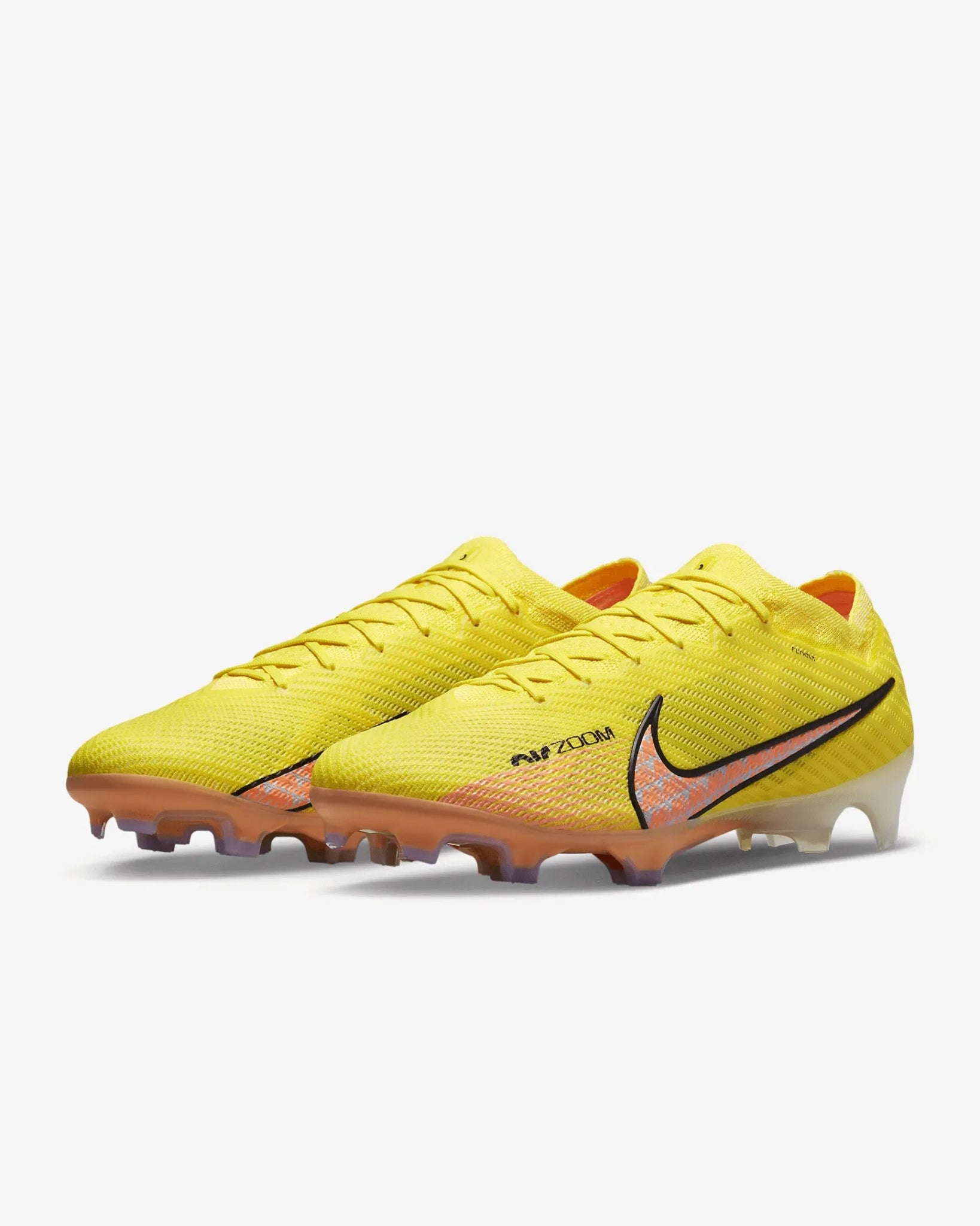 Nike Zoom Vapor 15 Elite FG - Yellow Strike-Sunset Glow (Pair - Diagonal)