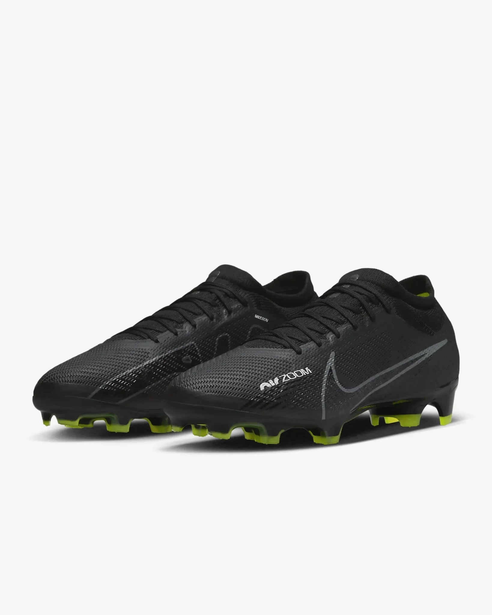 Nike Zoom Vapor 15 Pro FG - Black-Smoke Grey (Pair - Diagonal)