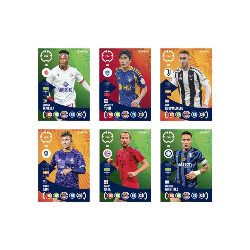 Panini 2025 Adrenalyn XL Club World Cup Trading Cards PACK (6 Cards Each)