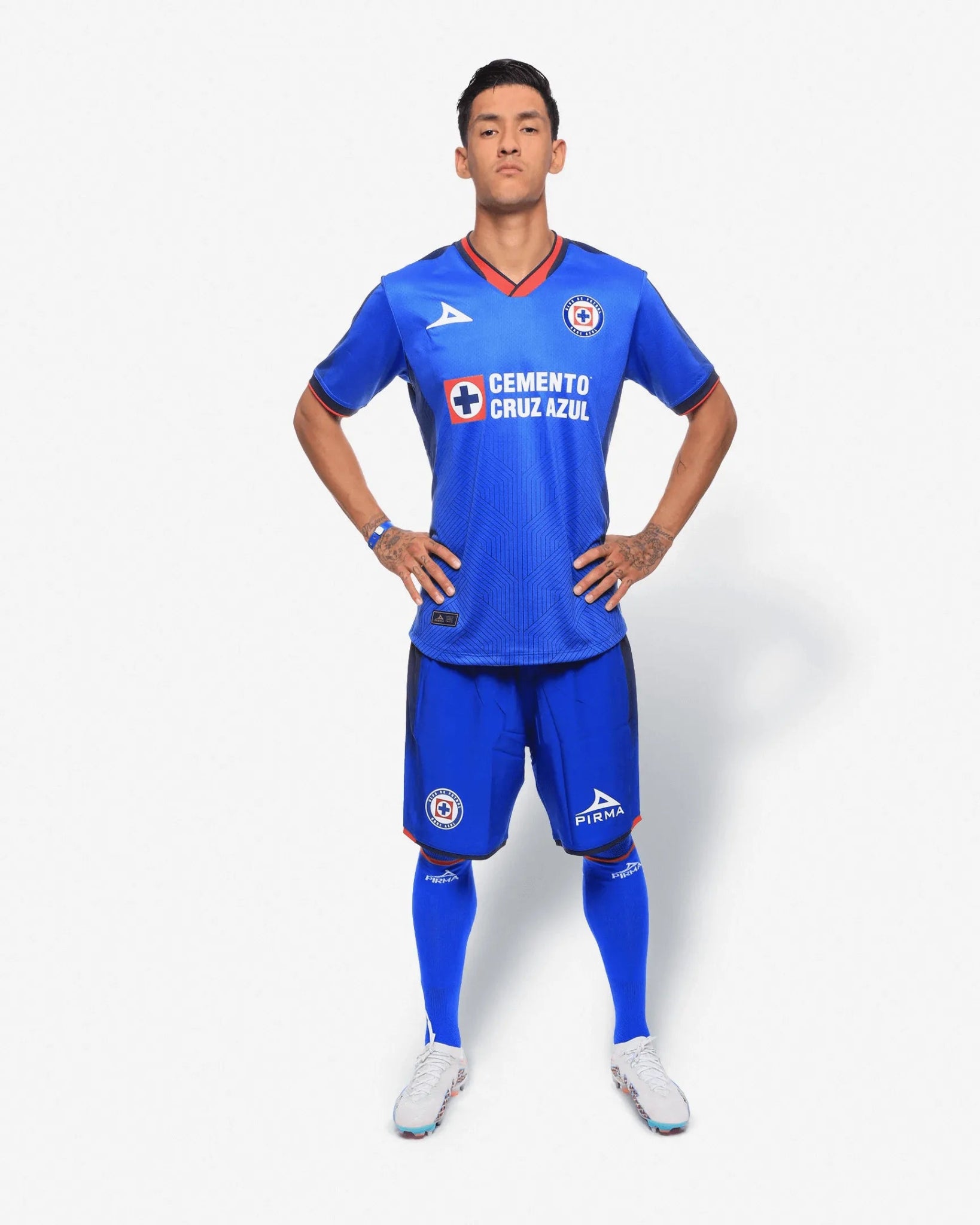 Pirma 2023-24 Cruz Azul Men's Stadium Home Jersey (Model - Full Front)