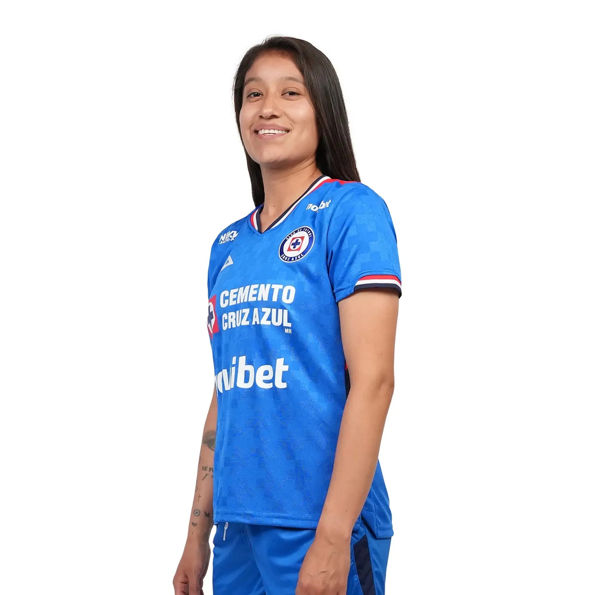 Pirma 2025-26 Cruz Azul Women's Stadium Home Soccer Jersey (Model - Side)