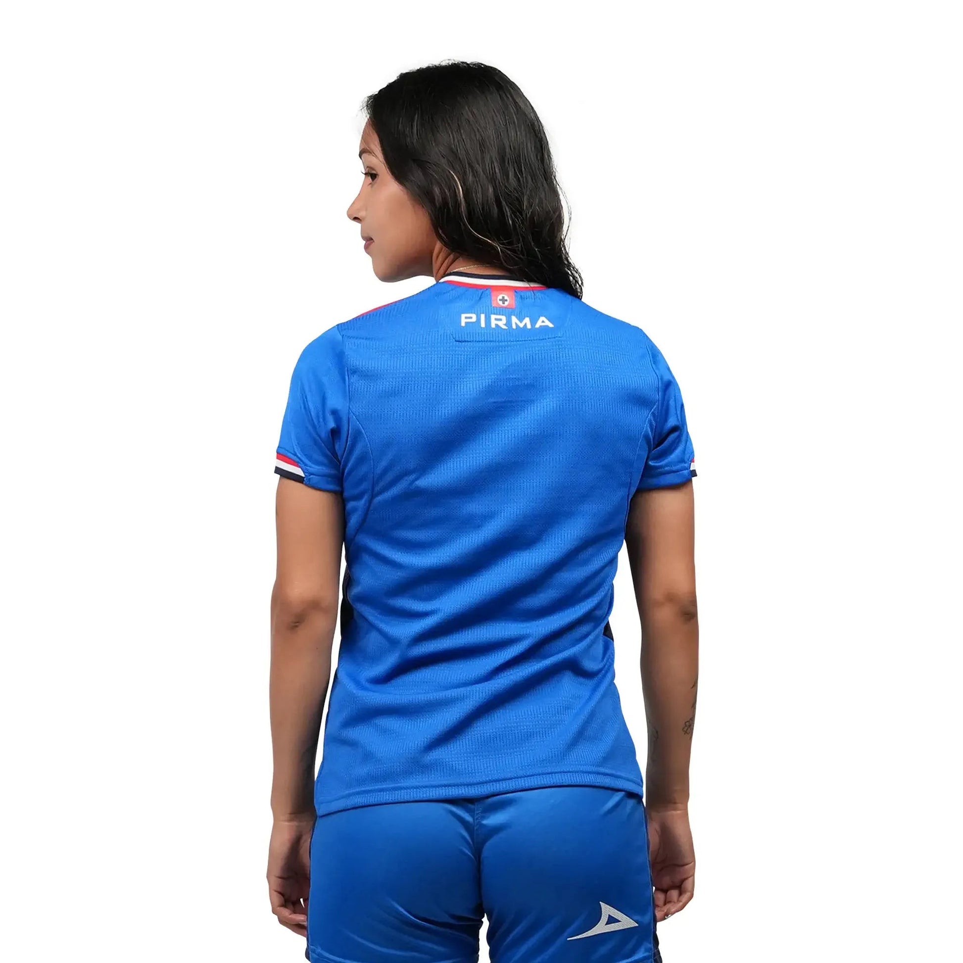 Pirma 2025-26 Cruz Azul Women's Stadium Home Soccer Jersey (Model - Back)