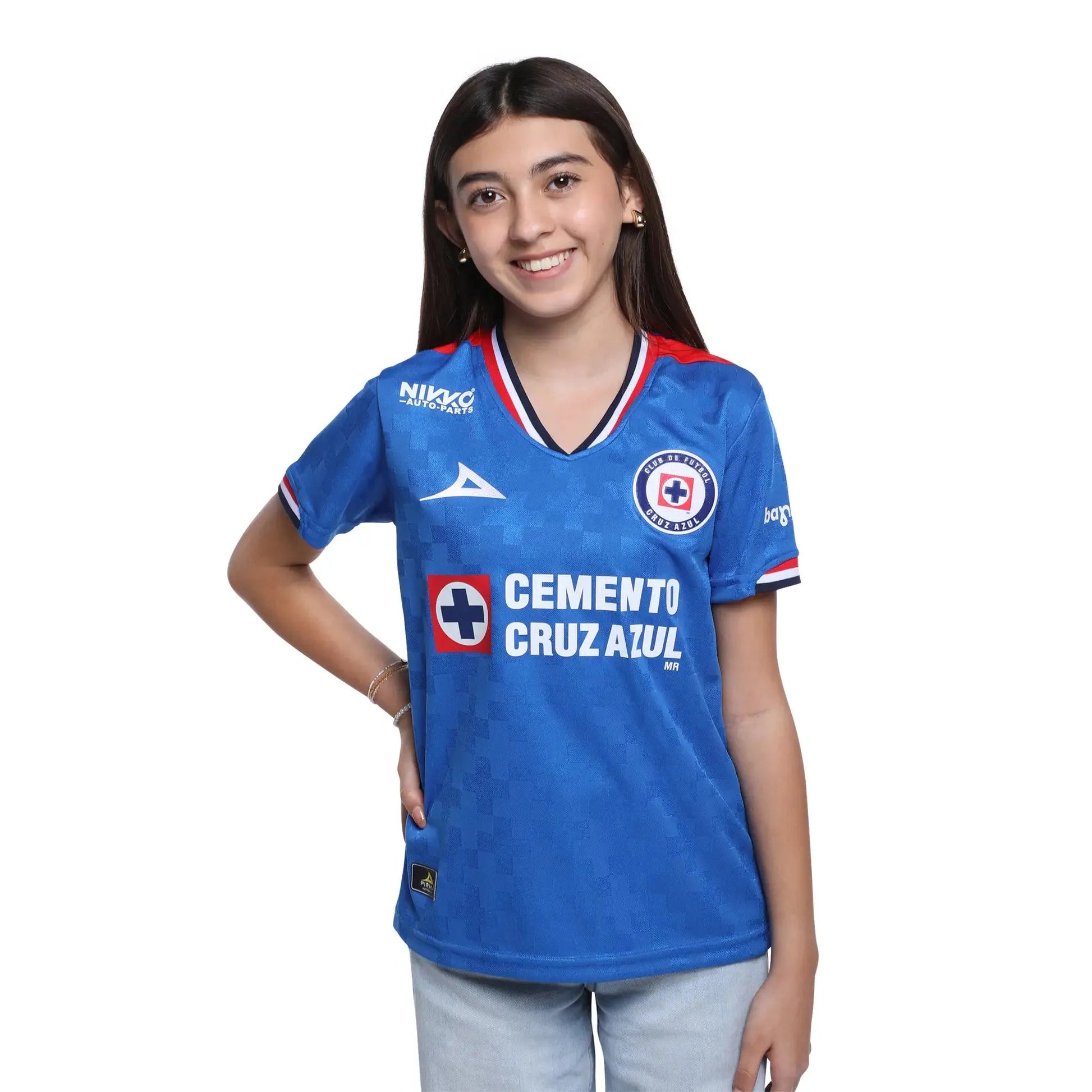 Pirma 2025-26 Cruz Azul Youth Stadium Home Soccer Jersey (Model-Front)