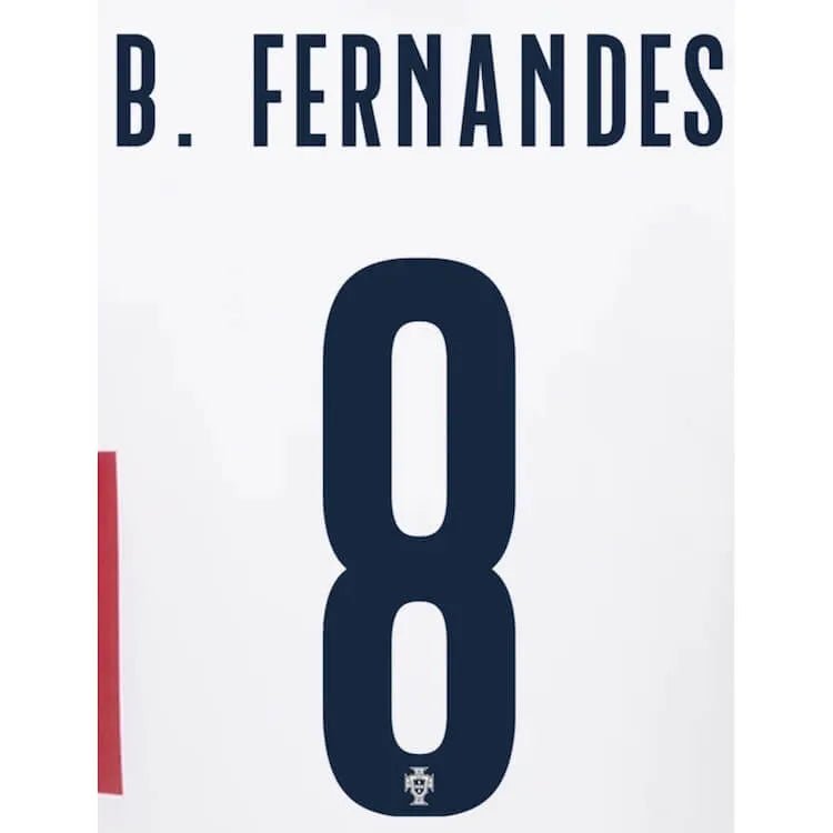 Portugal 2022-23 Away B. Fernandes #8 Jersey Name Set