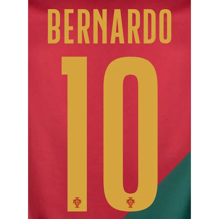 Portugal 2022-23 Home Bernardo #10 Jersey Name Set (Back)
