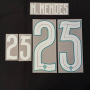 Portugal 2026- Home N. Mendes #25 Official Name Set