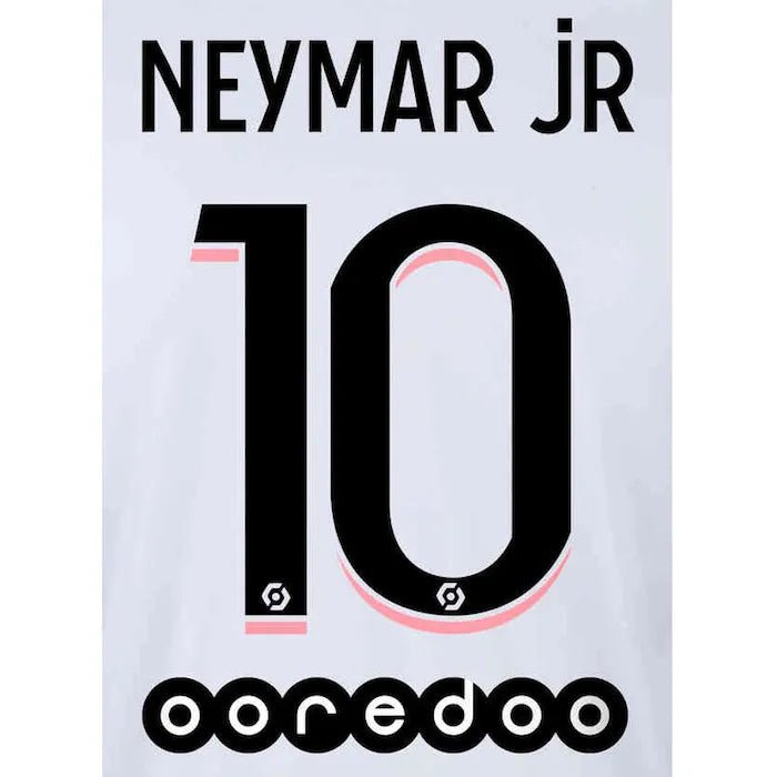 PSG 2021/22 Away Neymar JR #10 Jersey Name Set