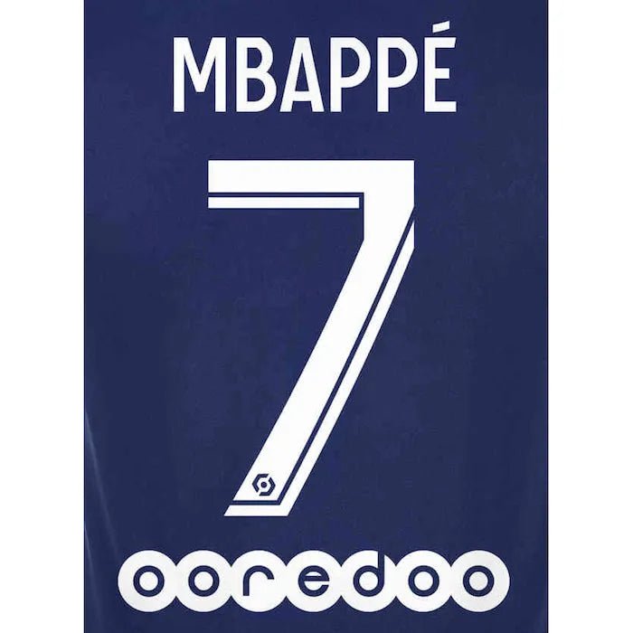 PSG 2021/22 Home Mbappe #7 Jersey Name Set