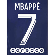 PSG 2021/22 Home Mbappe #7 YOUTH Jersey Name Set