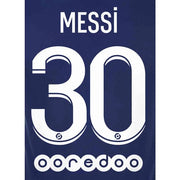 PSG 2021/22 Home Messi #30 Youth Jersey Name Set