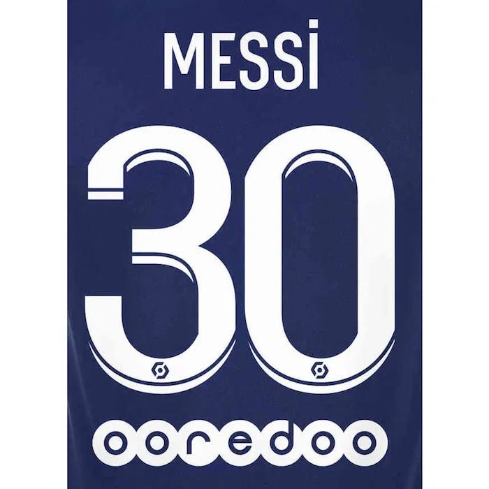 PSG 2021/22 Home Messi #30 Youth Jersey Name Set