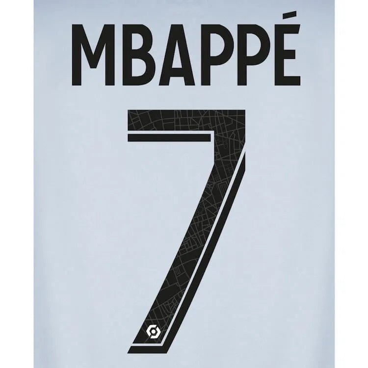 PSG 2022-23 Away Mbappe Youth #7 Jersey Name Set