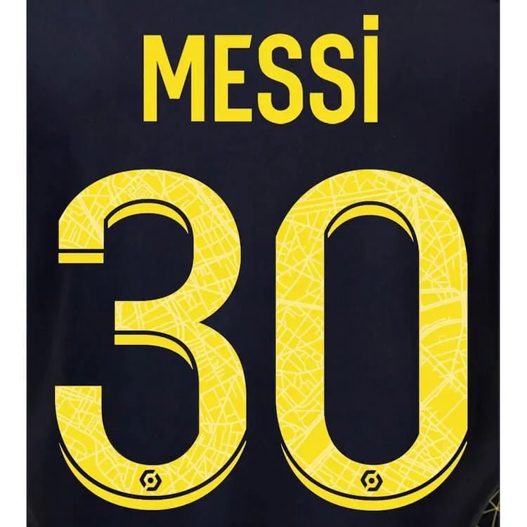 PSG 2023 Fourth Messi #30 Jersey Name Set