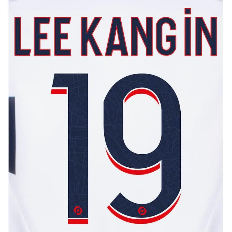 PSG 2023/24 Away Lee Kang In #19 Jersey Name Set