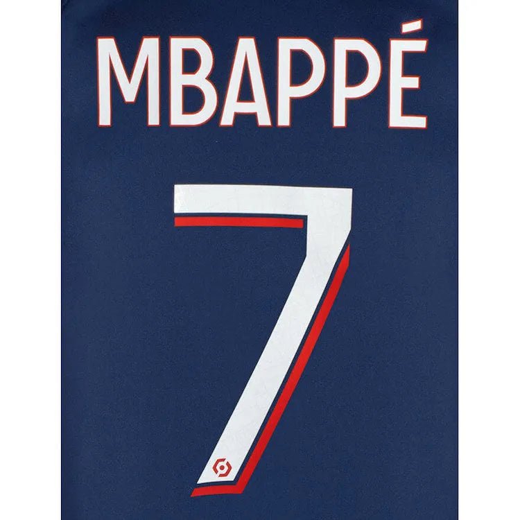 PSG 2023/24 Home Mbappe #7 Youth Jersey Name Set