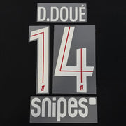 PSG 2025/26 Home D.DOUE #14 Jersey Name Set