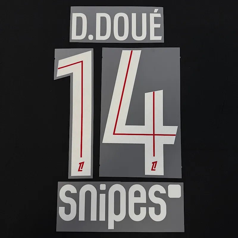 PSG 2025/26 Home D.DOUE #14 Jersey Name Set