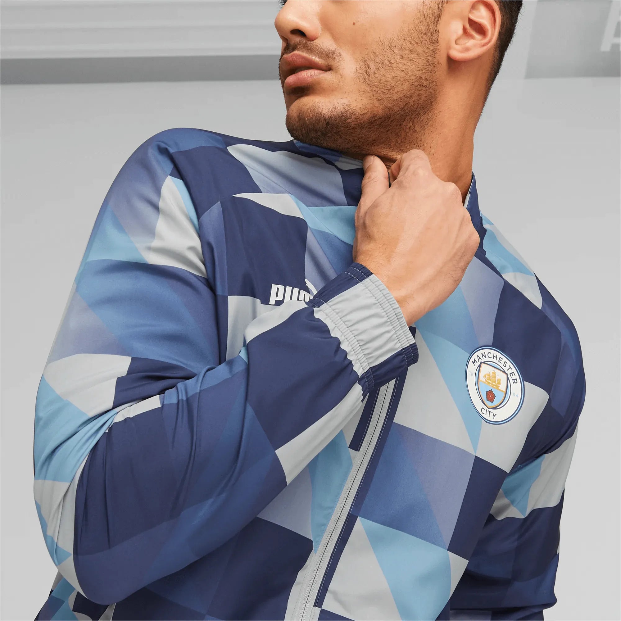 Puma 2022-23 Manchester City Pre-Match Match Jacket - Gray - Navy