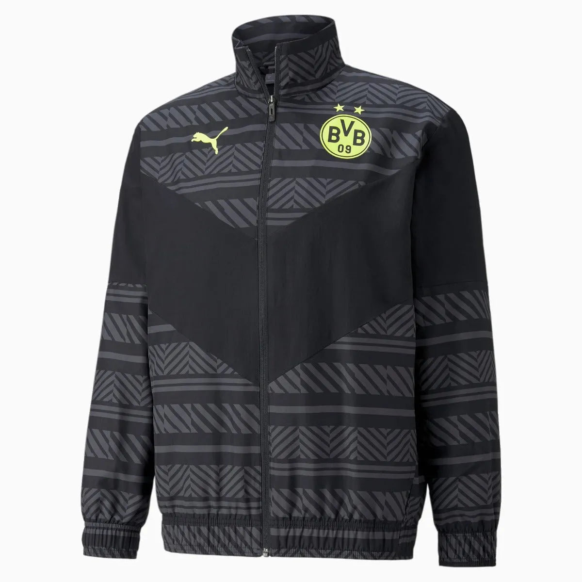 Puma 2022 Borussia Dortmund Pre-Match Jacket - Black-Safety Yellow