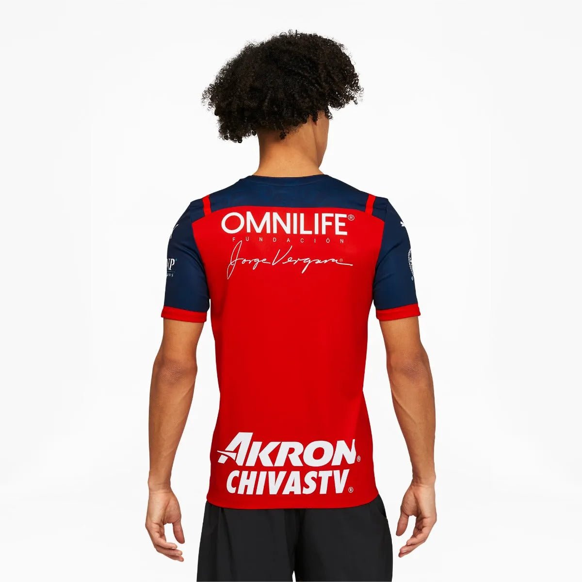 Puma 2022 Chivas Third Jersey - Red (Model -- Back)