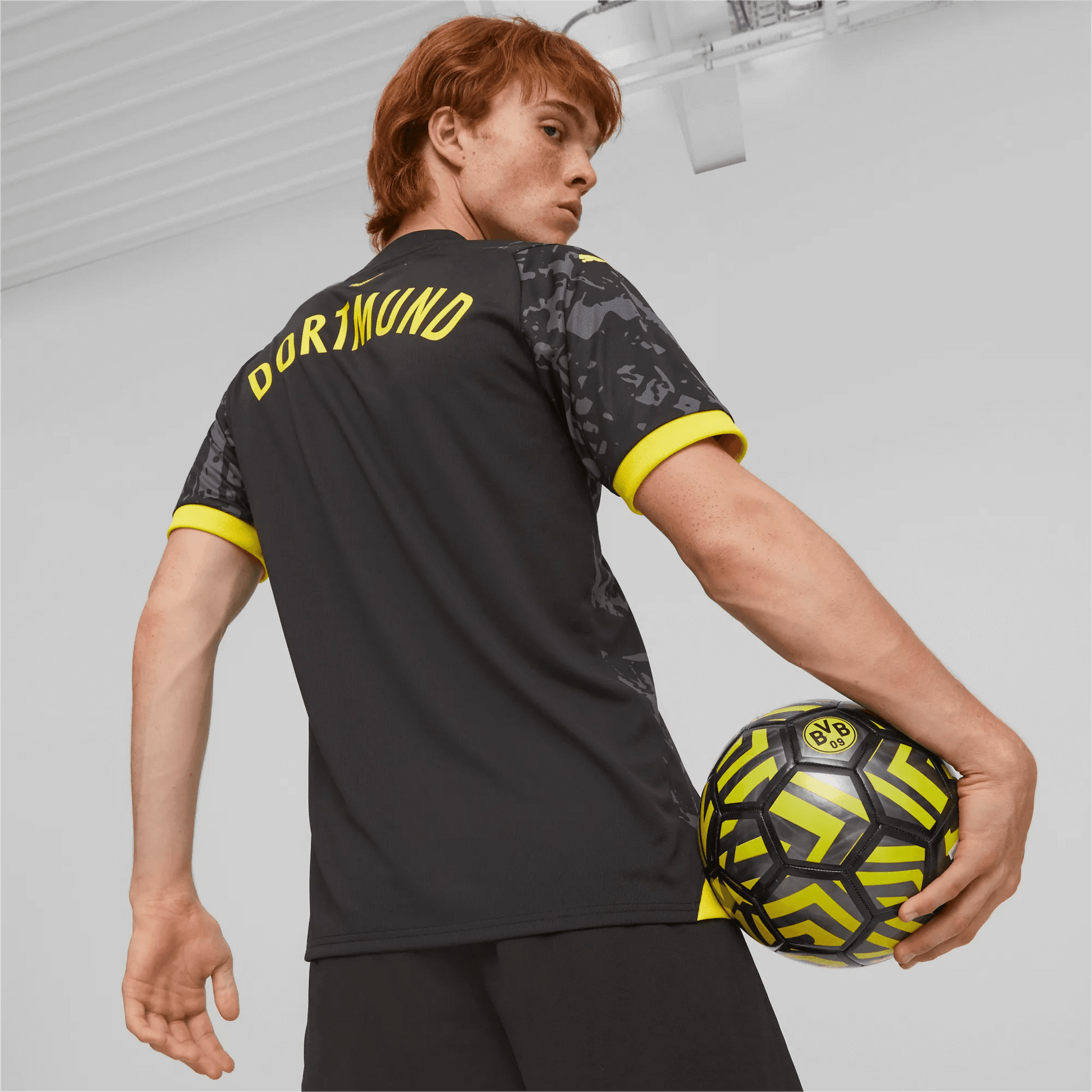Puma 2023-24 Borussia Dortmund Men's Stadium Away Jersey