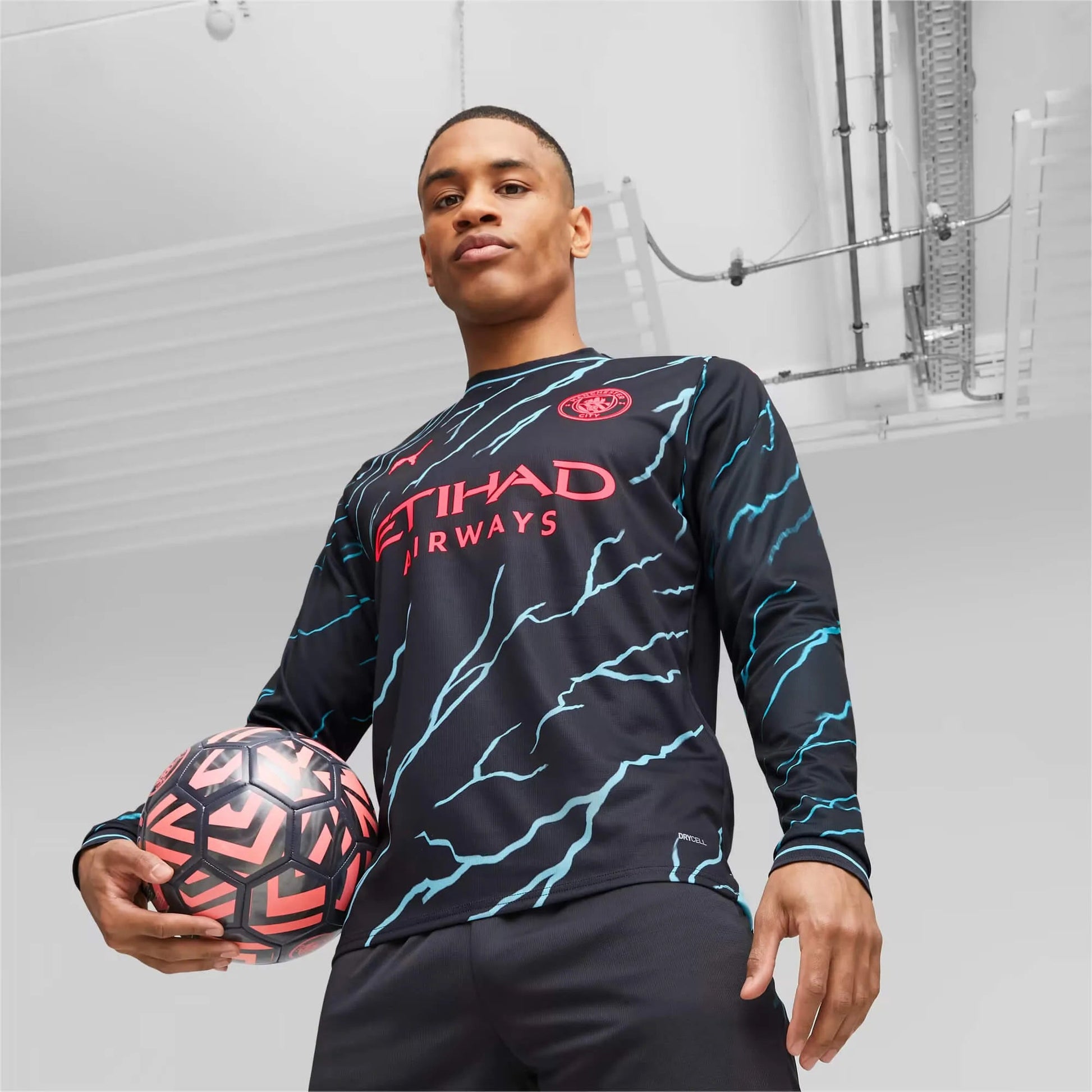 Puma 2023-24 Manchester City Men's Stadium Third Long-Sleeve Jersey