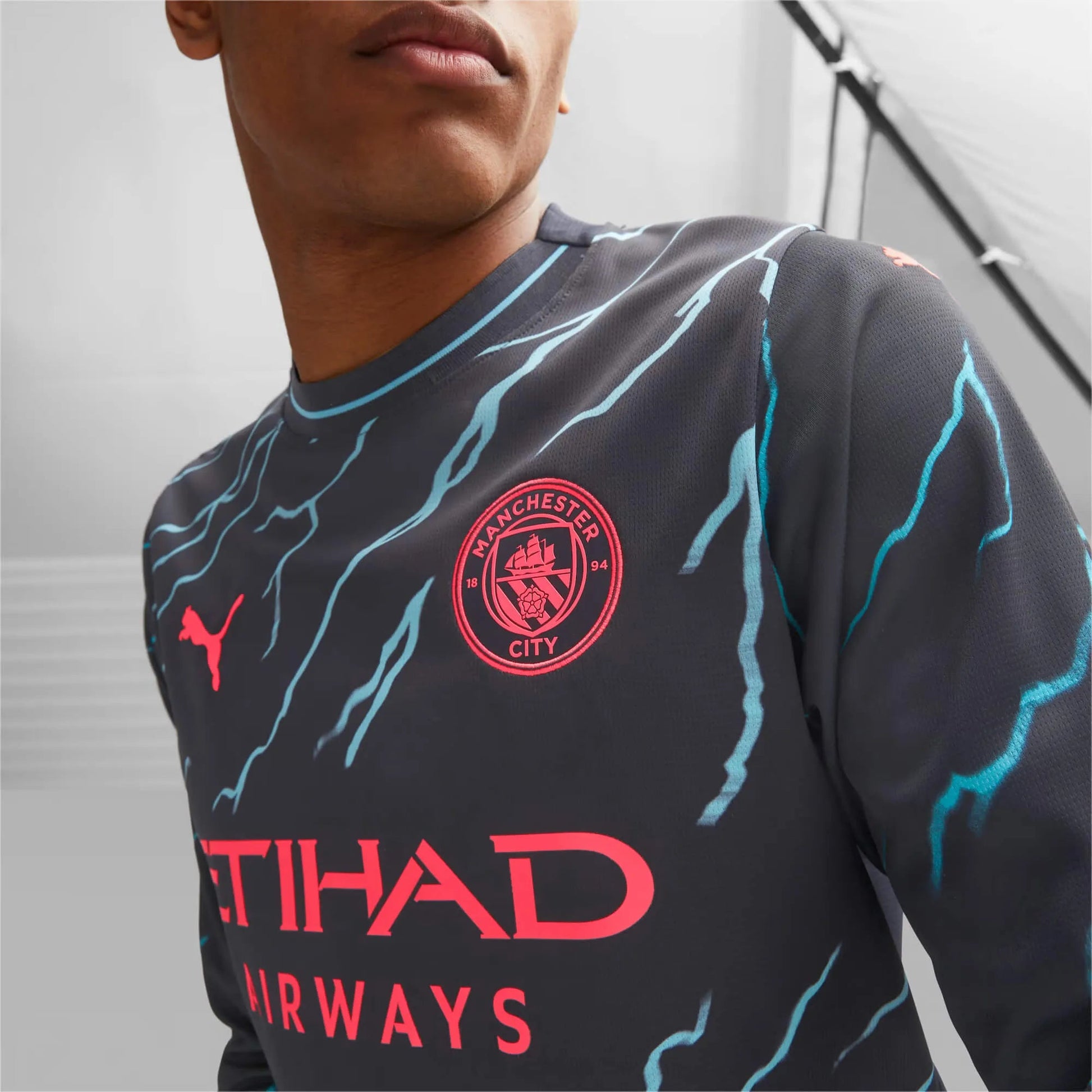 Puma 2023-24 Manchester City Men's Stadium Third Long-Sleeve Jersey