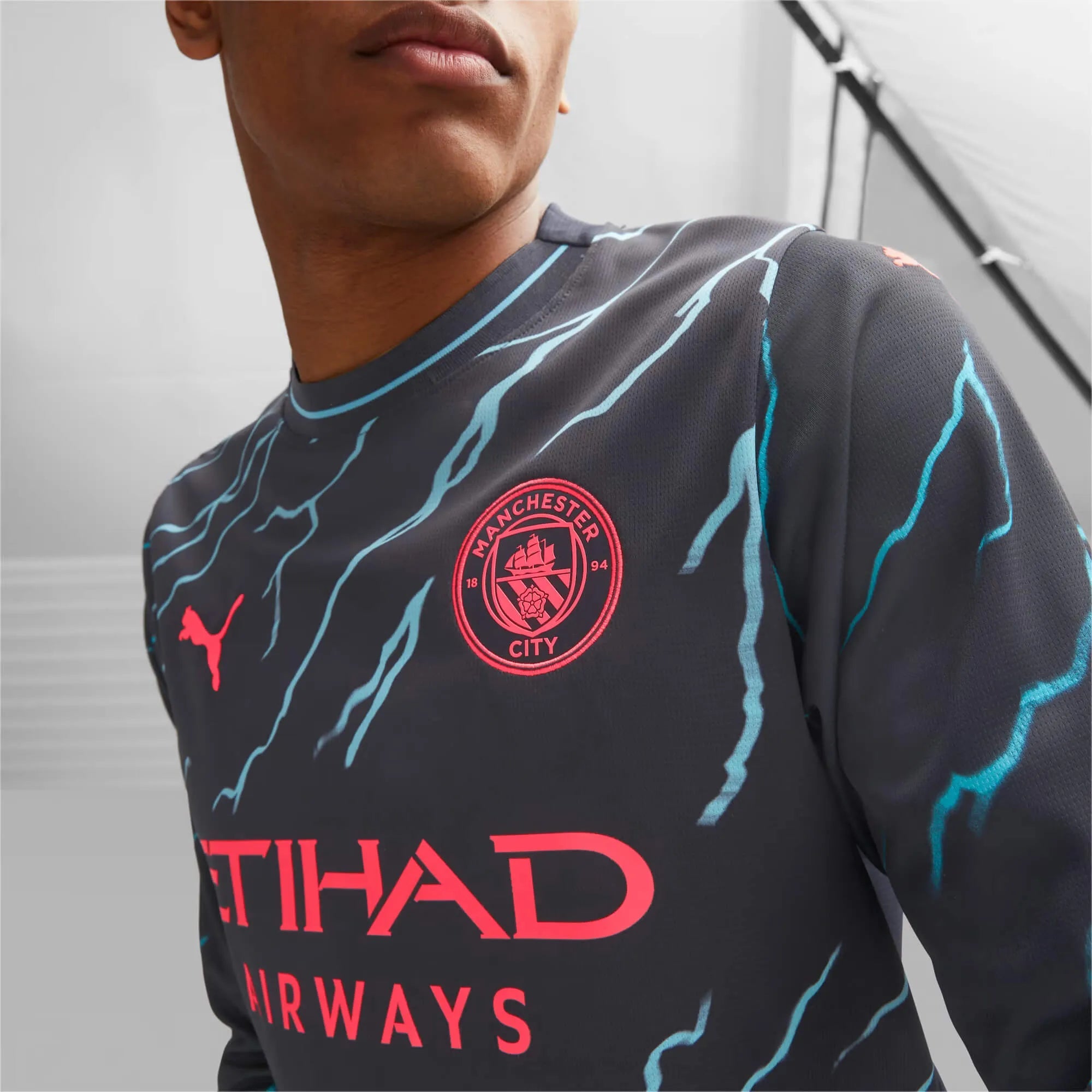 Puma 2023-24 Manchester City Men's Stadium Third Long-Sleeve Jersey