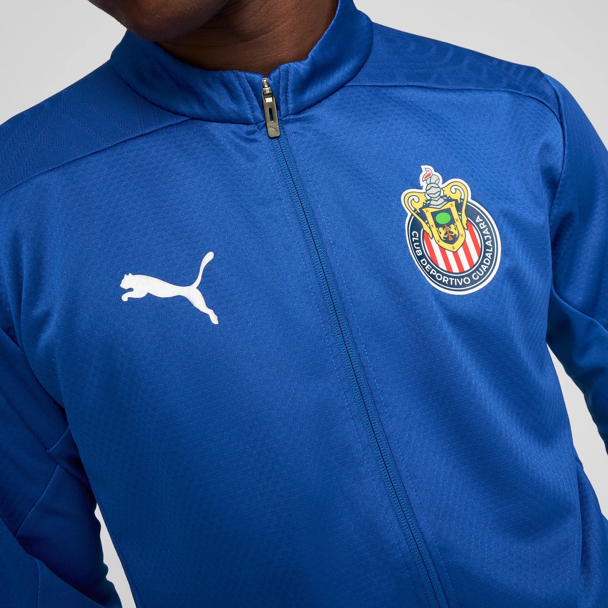 Puma 2024-25 Chivas Men's Training Jacket Cobalt Glaze-Puma Silver (Detail 1)
