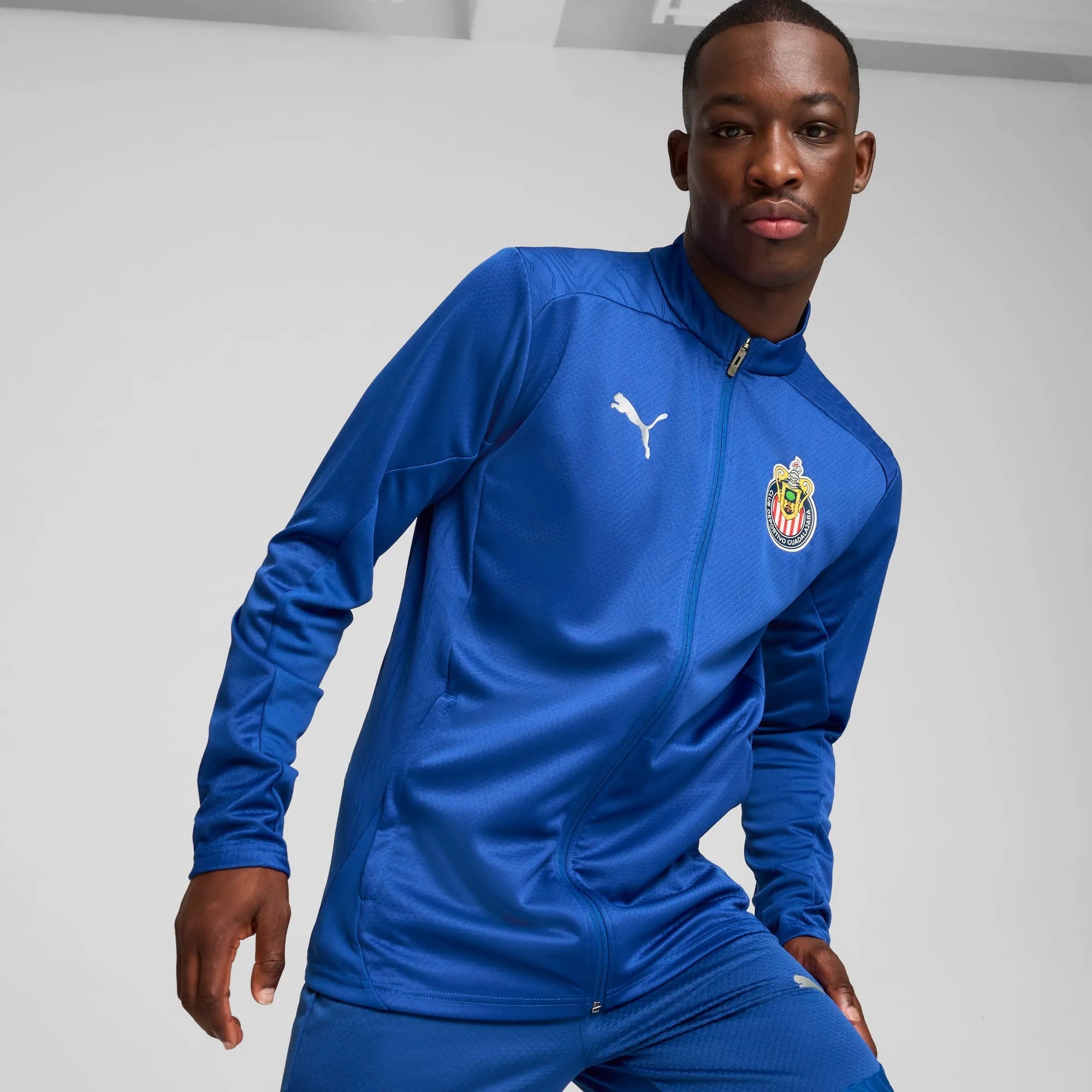 Puma 2024-25 Chivas Men's Training Jacket Cobalt Glaze-Puma Silver (Model - Front)