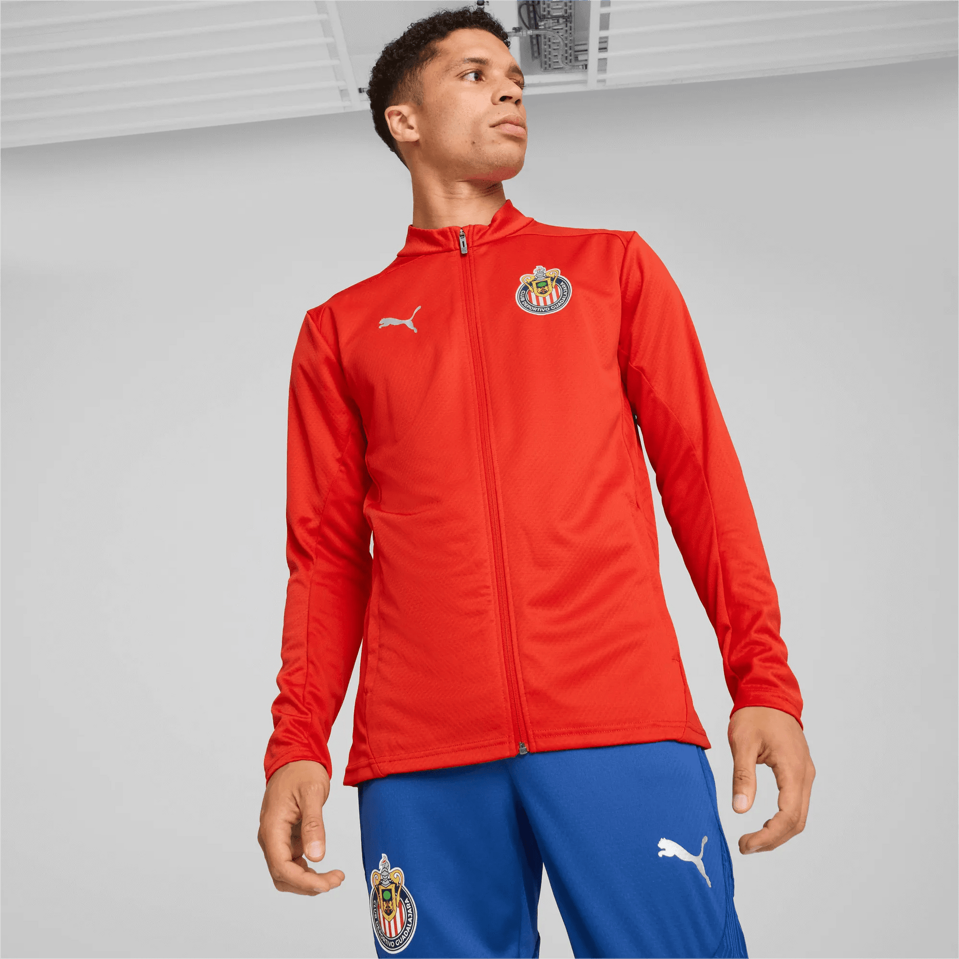 Puma 2024-25 Chivas Men's Training Jacket Puma Red-Puma Silver (Model - Front)