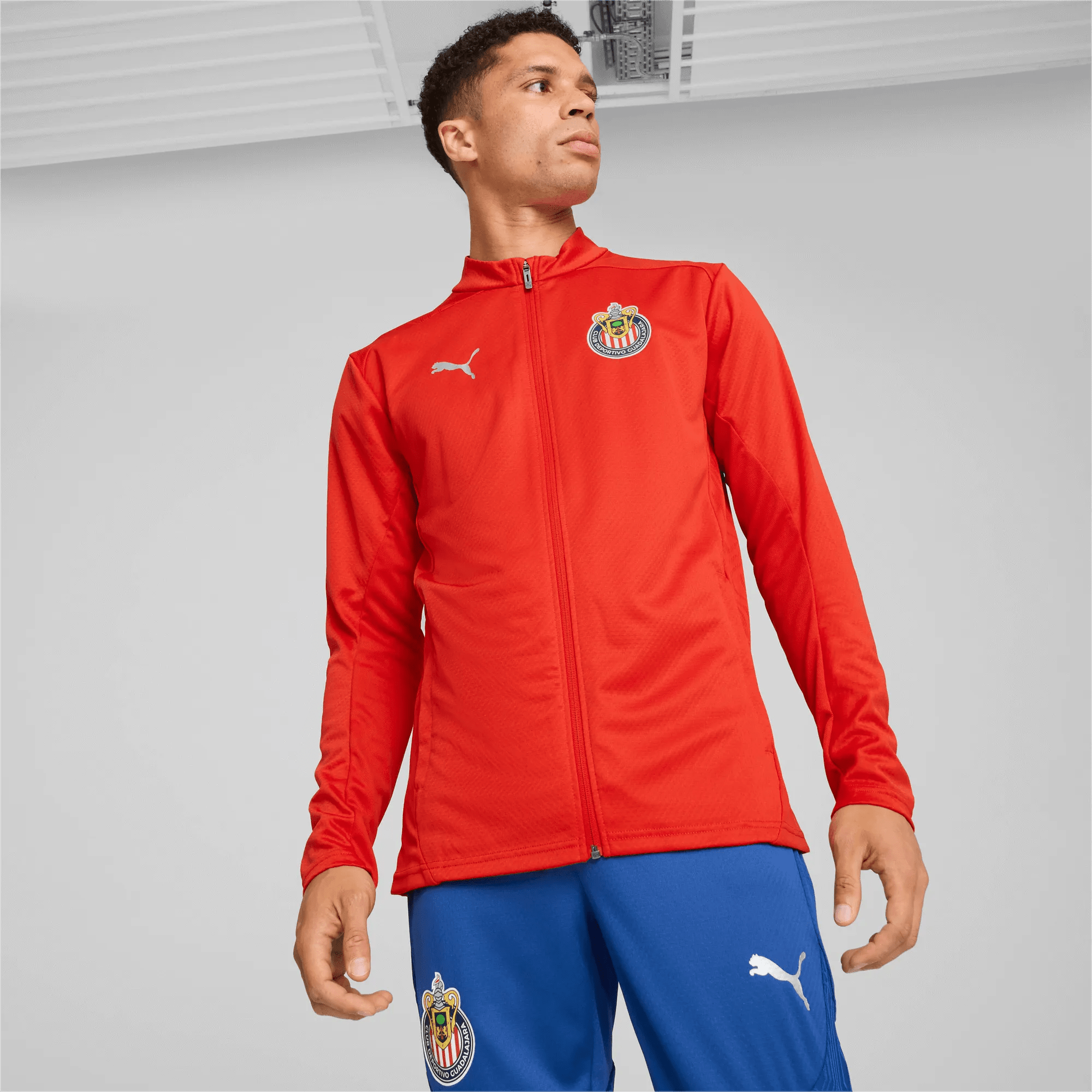 Puma 2024-25 Chivas Men's Training Jacket Puma Red-Puma Silver (Model - Front)