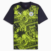 Puma 2024-25 Manchester City Men's Pre-Match Jersey Yellow Glow-Magic Blue (Front)