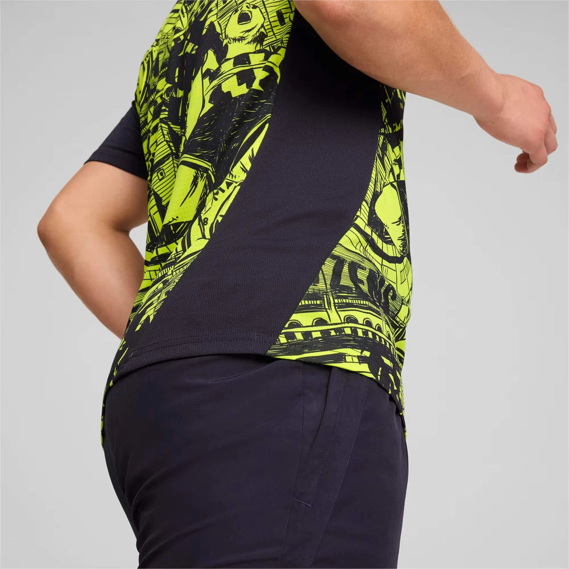 Puma 2024-25 Manchester City Men's Pre-Match Jersey Yellow Glow-Magic Blue (Detail 2)