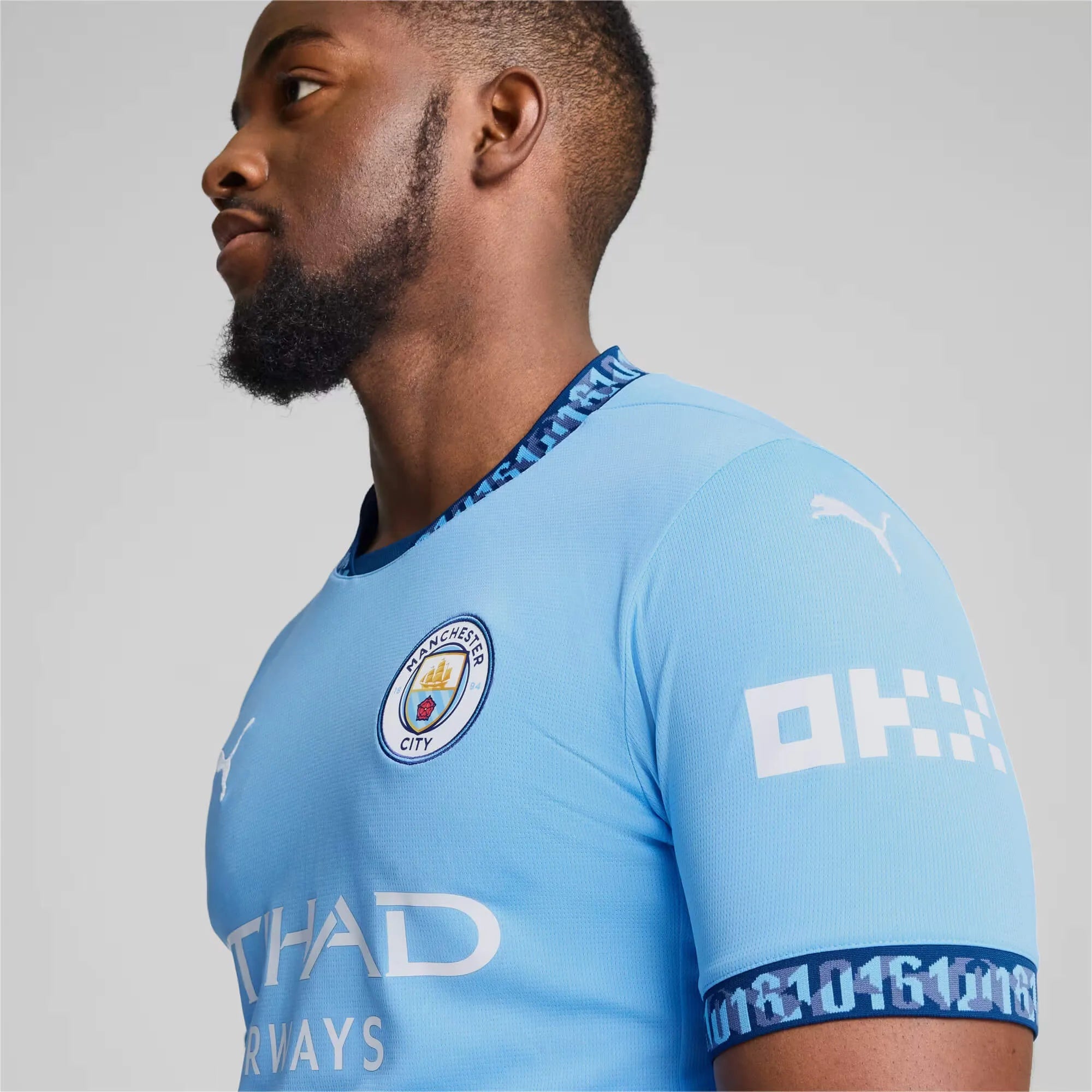 Puma 2024-25 Manchester City Men's Stadium Jersey (Detail 2)