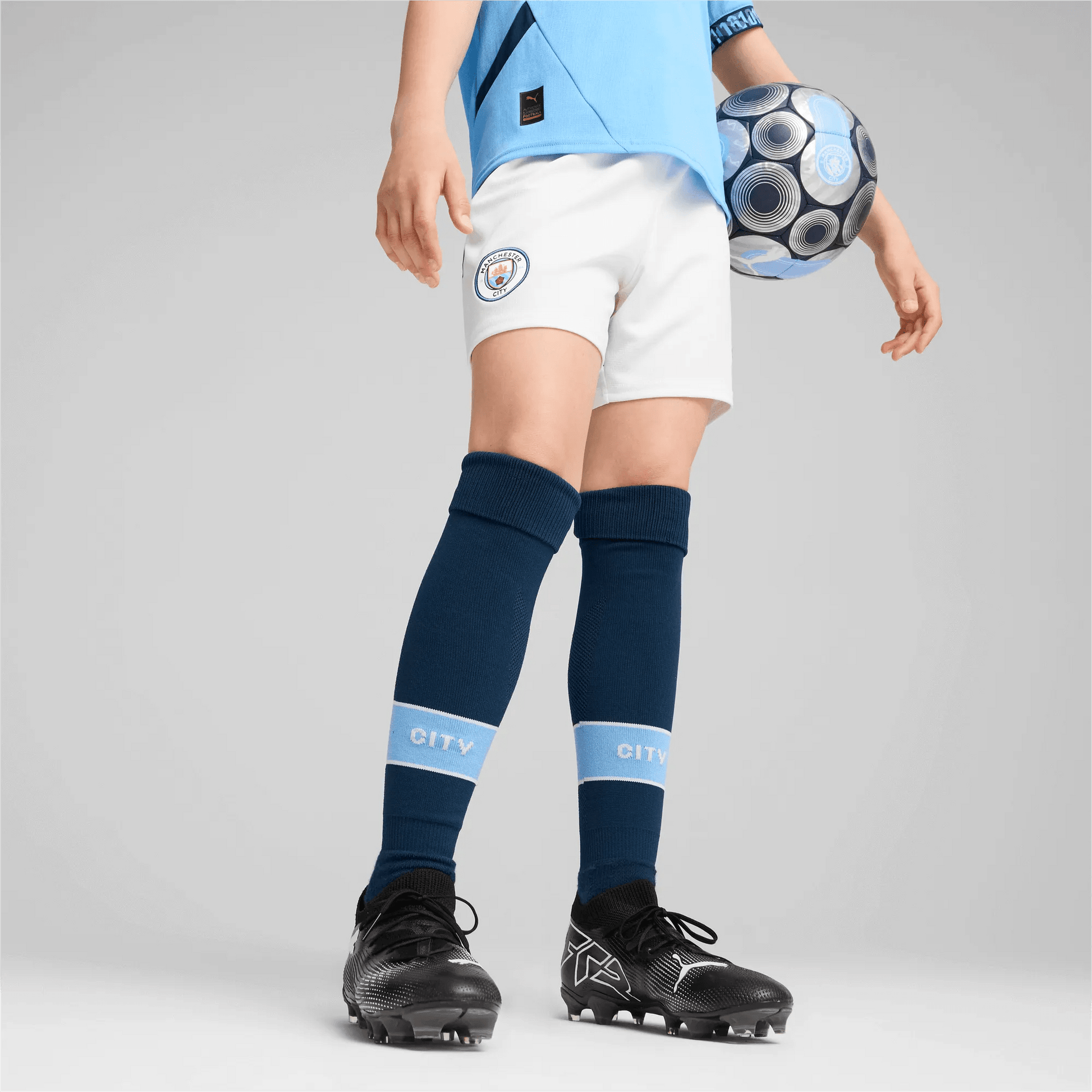 Puma 2024-25 Manchester City Youth Stadium Home Shorts