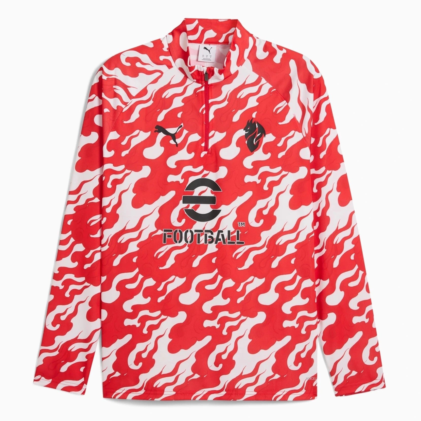 Puma 2025-26 AC Milan Men's 1/4 Zip Training Top Puma White-For All Time Red (Front)