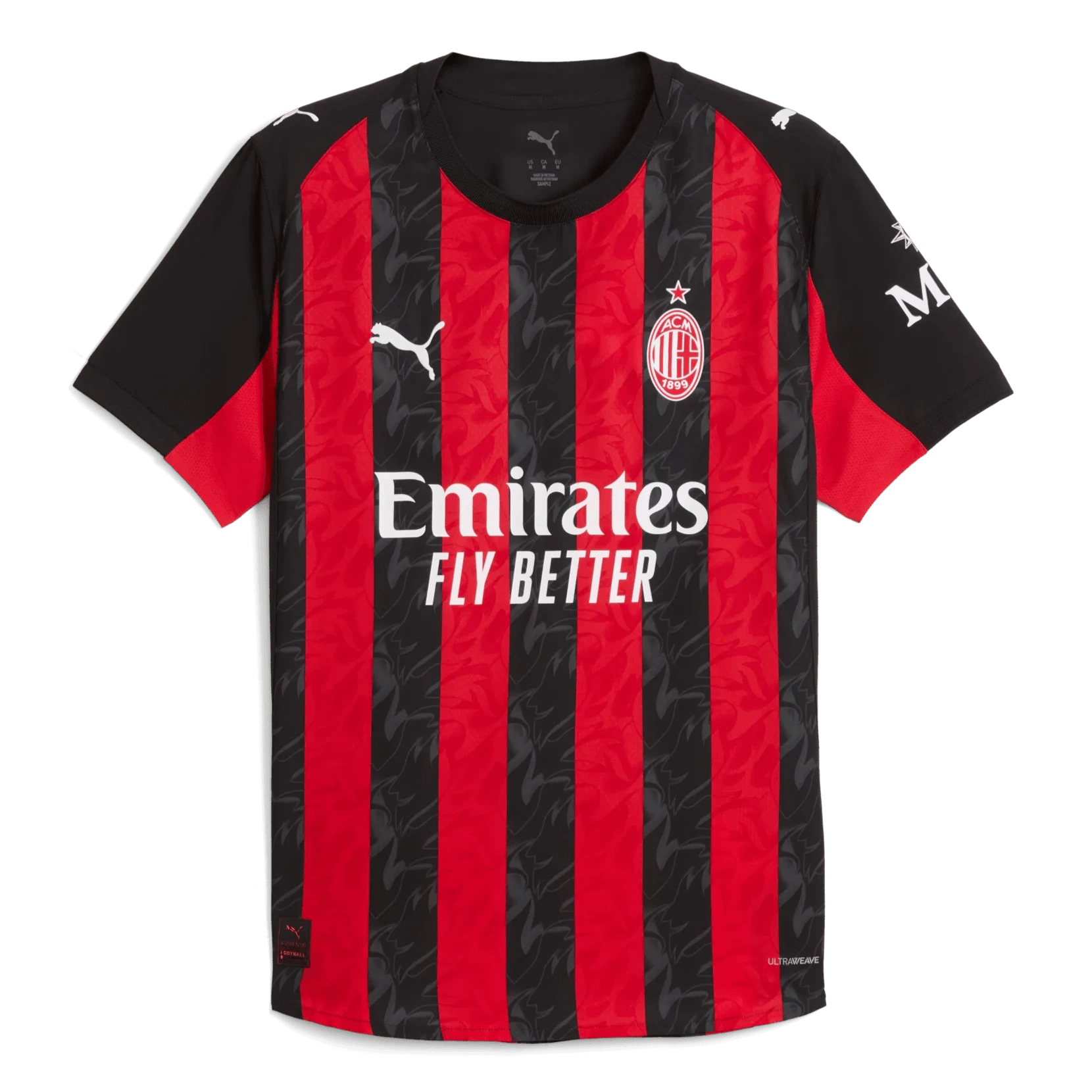 Puma 2025-26 AC Milan Men's Authentic Home Soccer Jersey (Front)