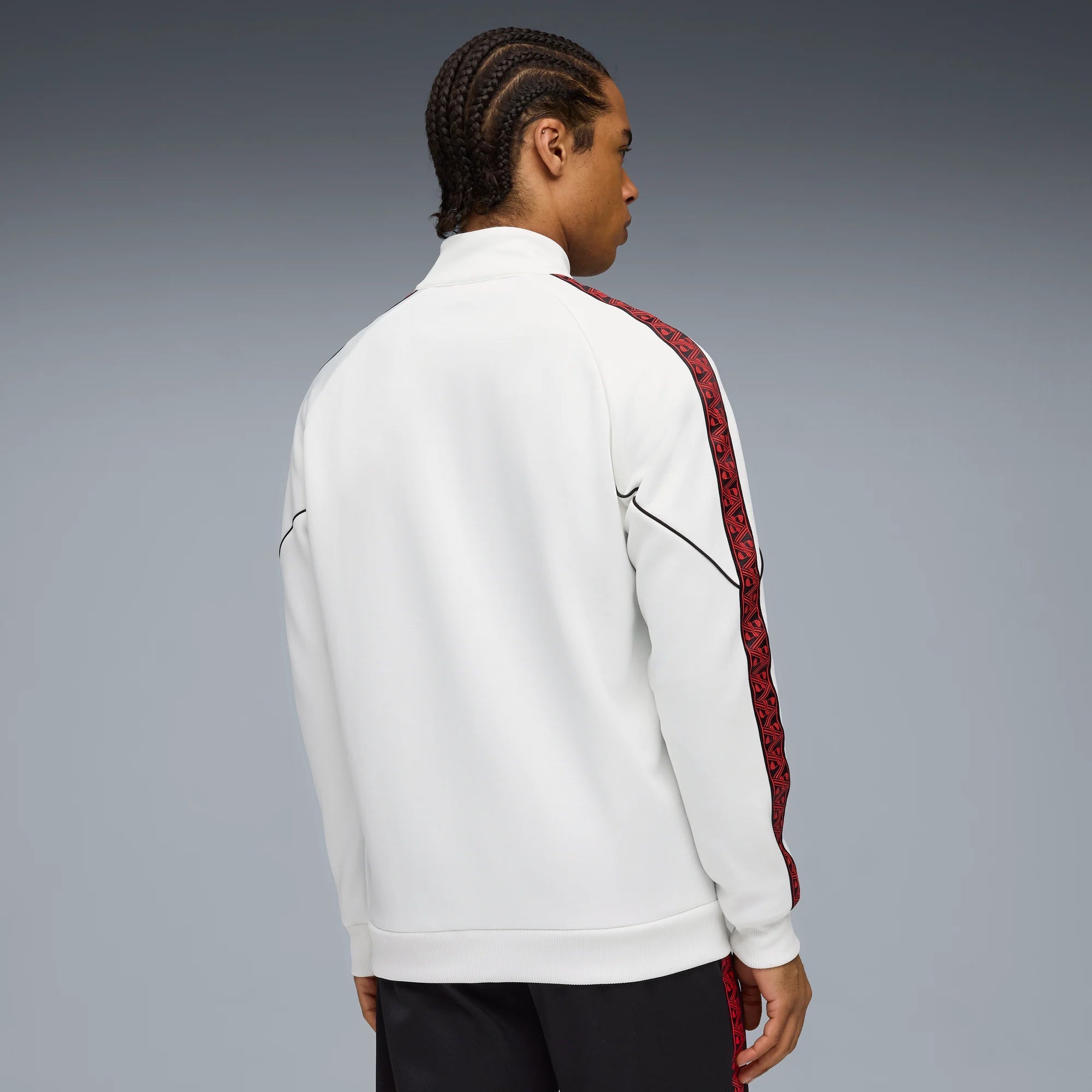 Puma 2025-26 AC Milan Men's KING Anthem Jacket Puma White-Red (Model - Back)
